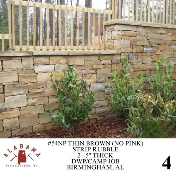 #054NP ALABAMA THIN BROWN NO PINK STRIP RUBBLE 2-5" THICK - Image 4