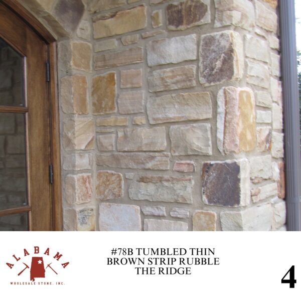 #078B TUMBLED ALABAMA THIN BROWN STRIP RUBBLE 2-5" THICK (NON-STOCK ITEM) - Image 4