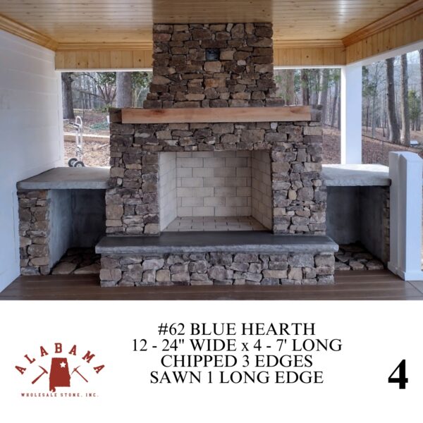 #062 BLUE MANTLE 10 - 24" WIDE x 4 - 8' LONG (CHIPPED 3 EDGES, SAWN 1 LONG EDGE) - Image 4