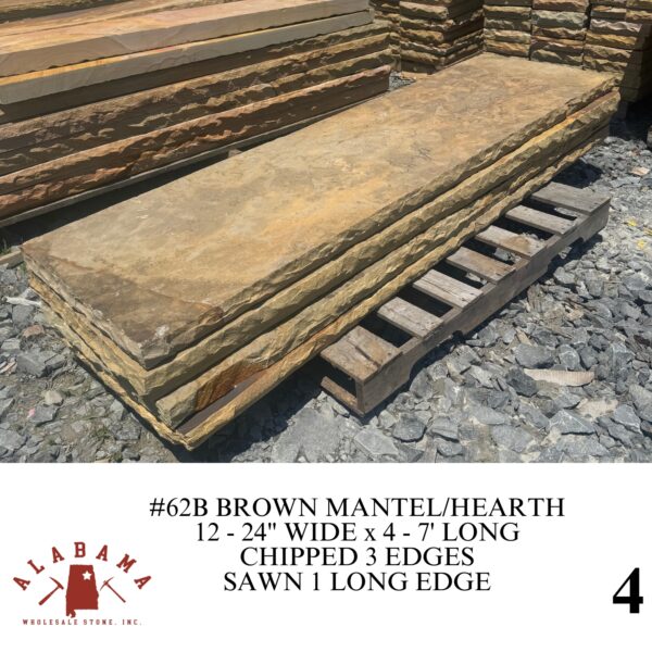 #062B BROWN MANTEL 12-24" WIDE x 4-7' LONG (CHIPPED 3 EDGES, SAWN 1 LONG EDGE) - Image 4