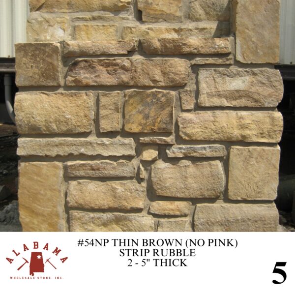 #054NP ALABAMA THIN BROWN NO PINK STRIP RUBBLE 2-5" THICK - Image 5