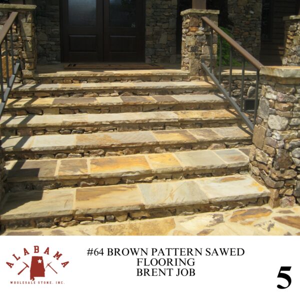 #064 BROWN PATTERN SAWED FLOORING 24" X 24" OR LESS 1- 2" THICK - Image 5