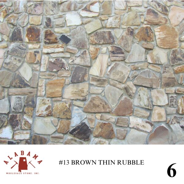 #013 ALABAMA BROWN THIN RUBBLE 2-5" THICK - Image 6