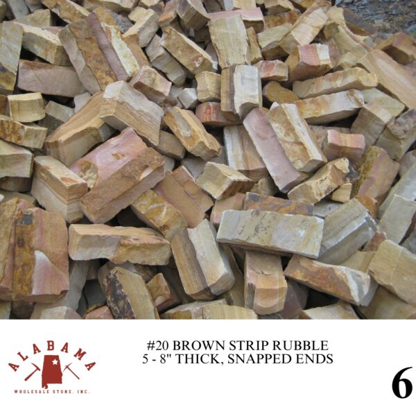 #020 ALABAMA BROWN STRIP RUBBLE 5-8" THICK (SNAPPED ENDS) - Image 6
