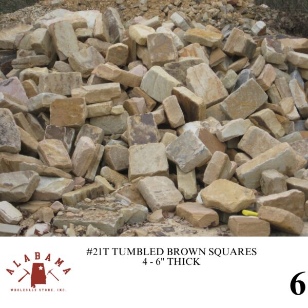 #021T TUMBLED ALABAMA BROWN SQUARED RUBBLE (RANDOM CUTS ONLY) - Image 6