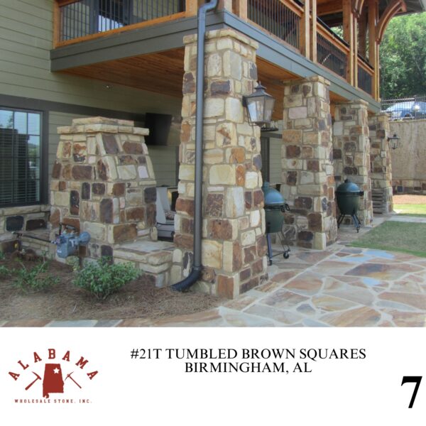 #021T TUMBLED ALABAMA BROWN SQUARED RUBBLE (RANDOM CUTS ONLY) - Image 7