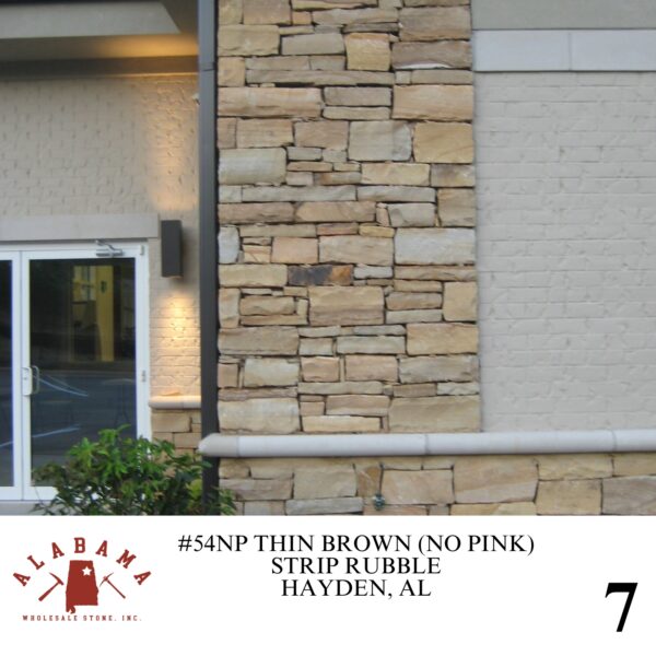 #054NP ALABAMA THIN BROWN NO PINK STRIP RUBBLE 2-5" THICK - Image 7
