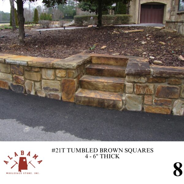 #021T TUMBLED ALABAMA BROWN SQUARED RUBBLE (RANDOM CUTS ONLY) - Image 8