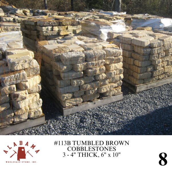 #113B TUMBLED COBBLESTONE 6" x 10" BROWN 3-4" THICK - Image 8