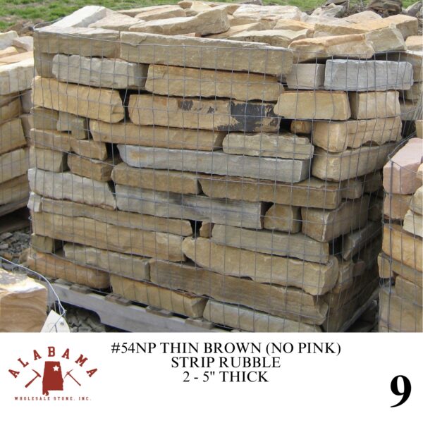 #054NP ALABAMA THIN BROWN NO PINK STRIP RUBBLE 2-5" THICK - Image 9