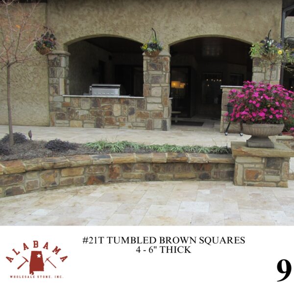 #021T TUMBLED ALABAMA BROWN SQUARED RUBBLE (RANDOM CUTS ONLY) - Image 9