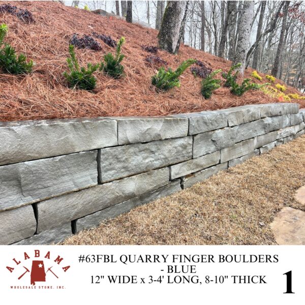 #63FBL-12 QUARRY FINGER BOULDERS - BLUE (12" WIDE)