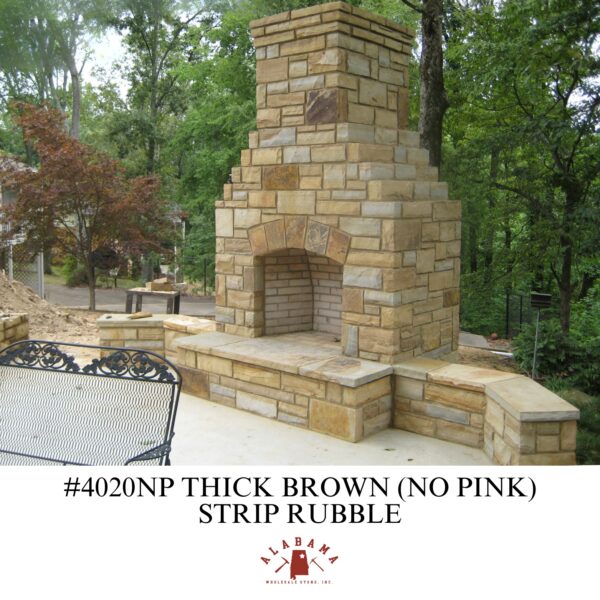 #4020NP THICK BROWN (NO PINK) STRIP RUBBLE THIN VENEER