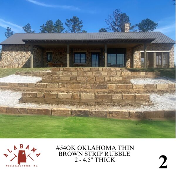 #054OK OKLAHOMA THIN BROWN STRIP RUBBLE 2-5" THICK - Image 2
