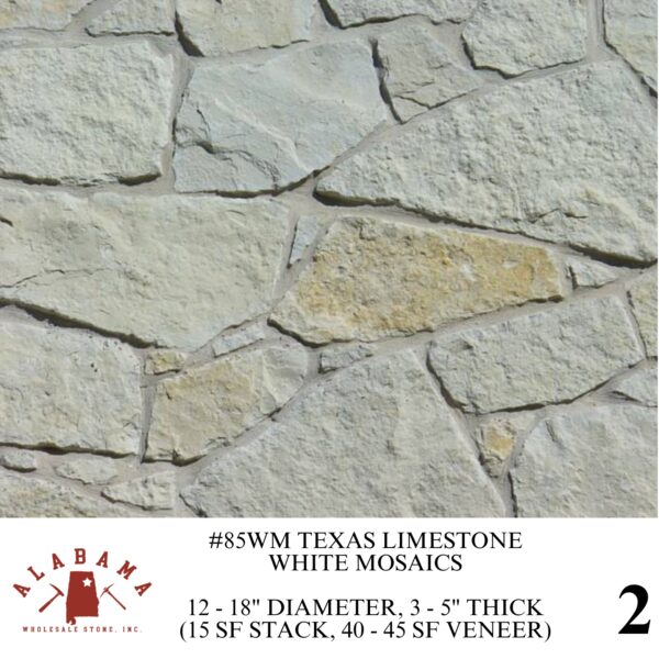 #85WM TEXAS LIMESTONE - WHITE MOSAIC - Image 2